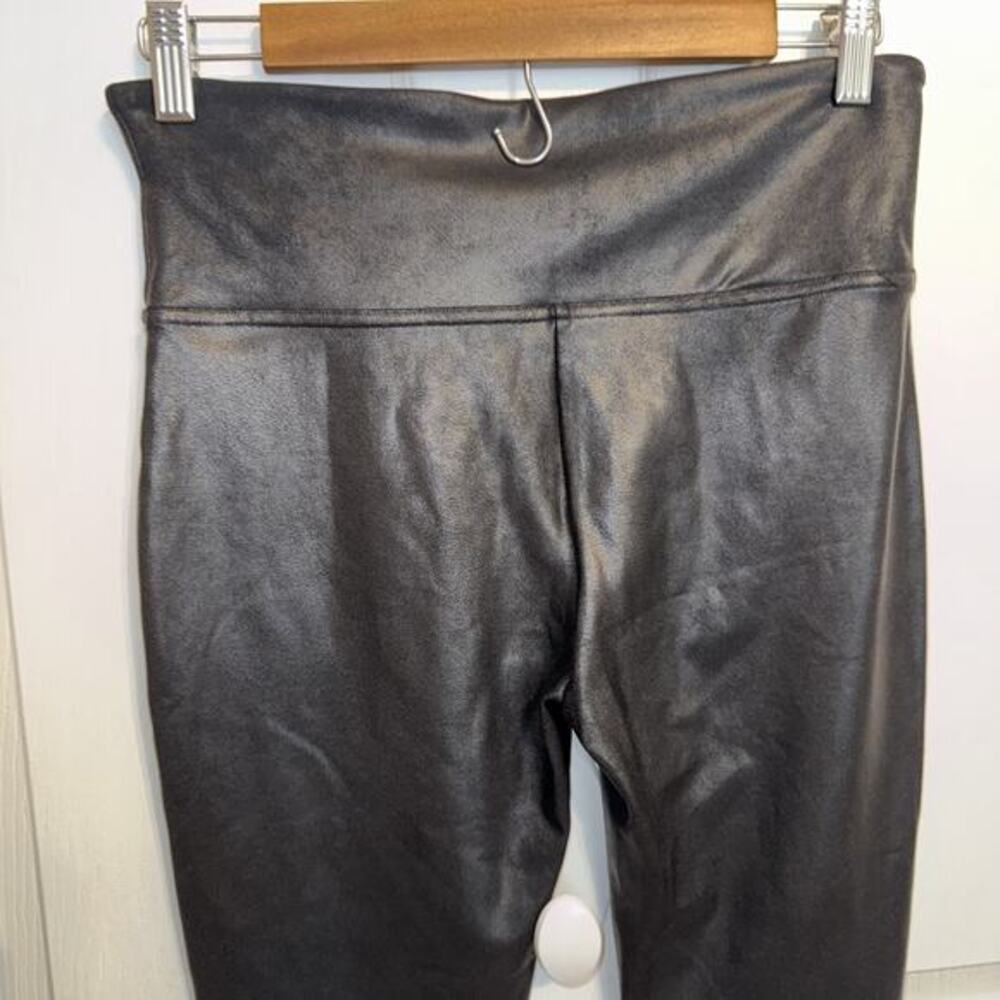 SPANX All Over Faux Leather Leggings Black Size XL - Picture 3 of 5